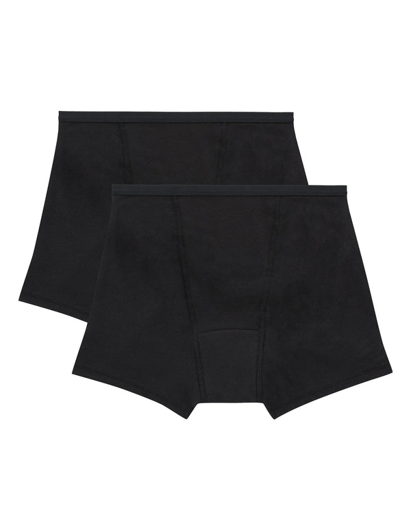 Hanes Comfort, Period. Women's Boxer Brief Period Underwear, Super Leaks, 2-Pack