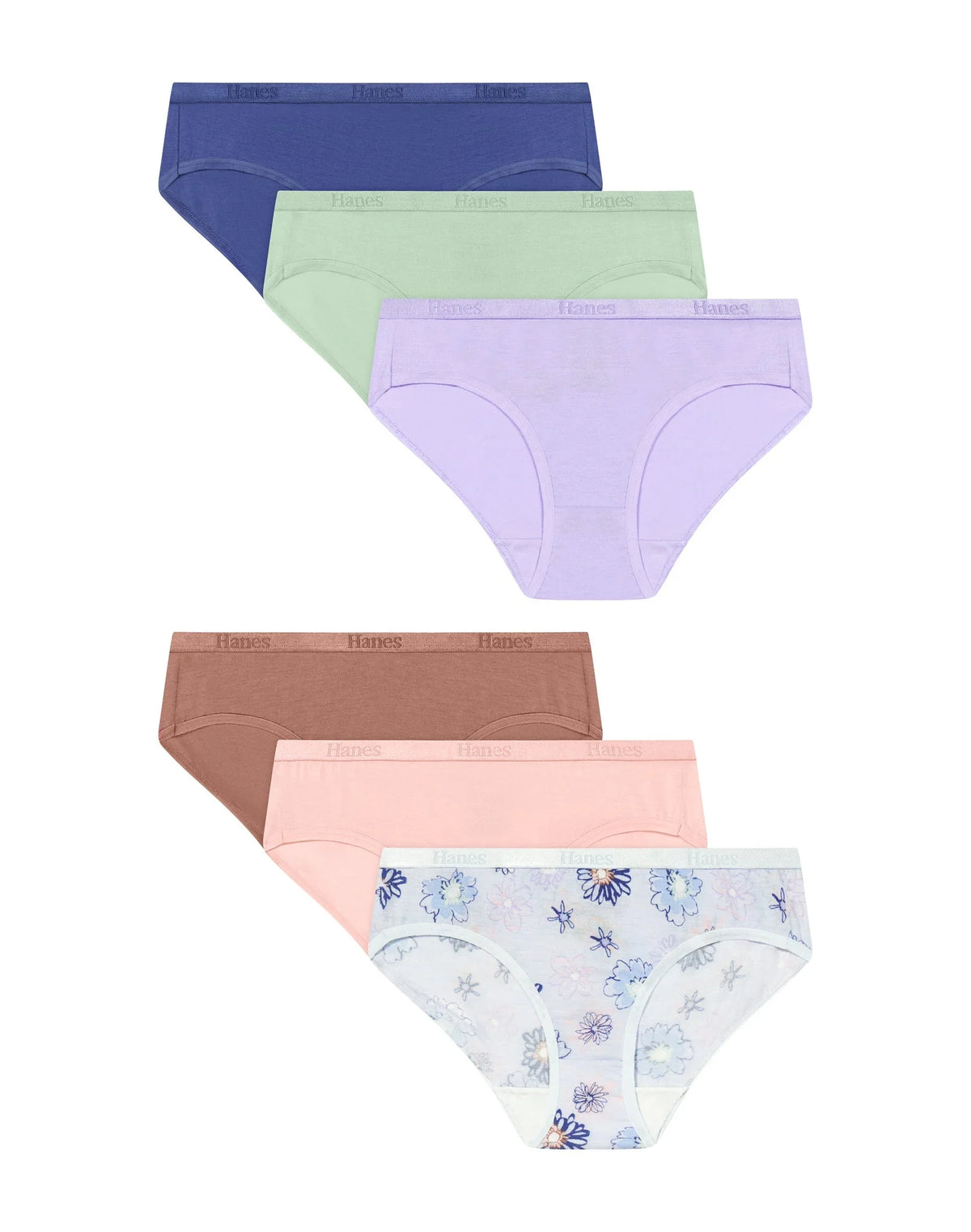 Hanes Originals SuperSoft Girls' Underwear Hipsters Pack, 6-Pack, Moisture Wicking Main image