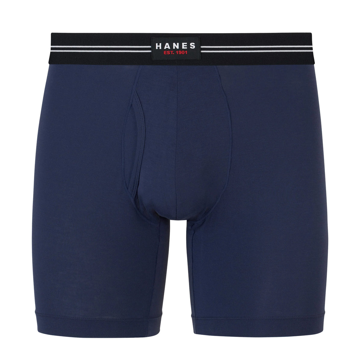 Hanes Perfect Flex Men's Boxer Brief Underwear, Lightweight & Breathable, Navy, 1-Pack Main image