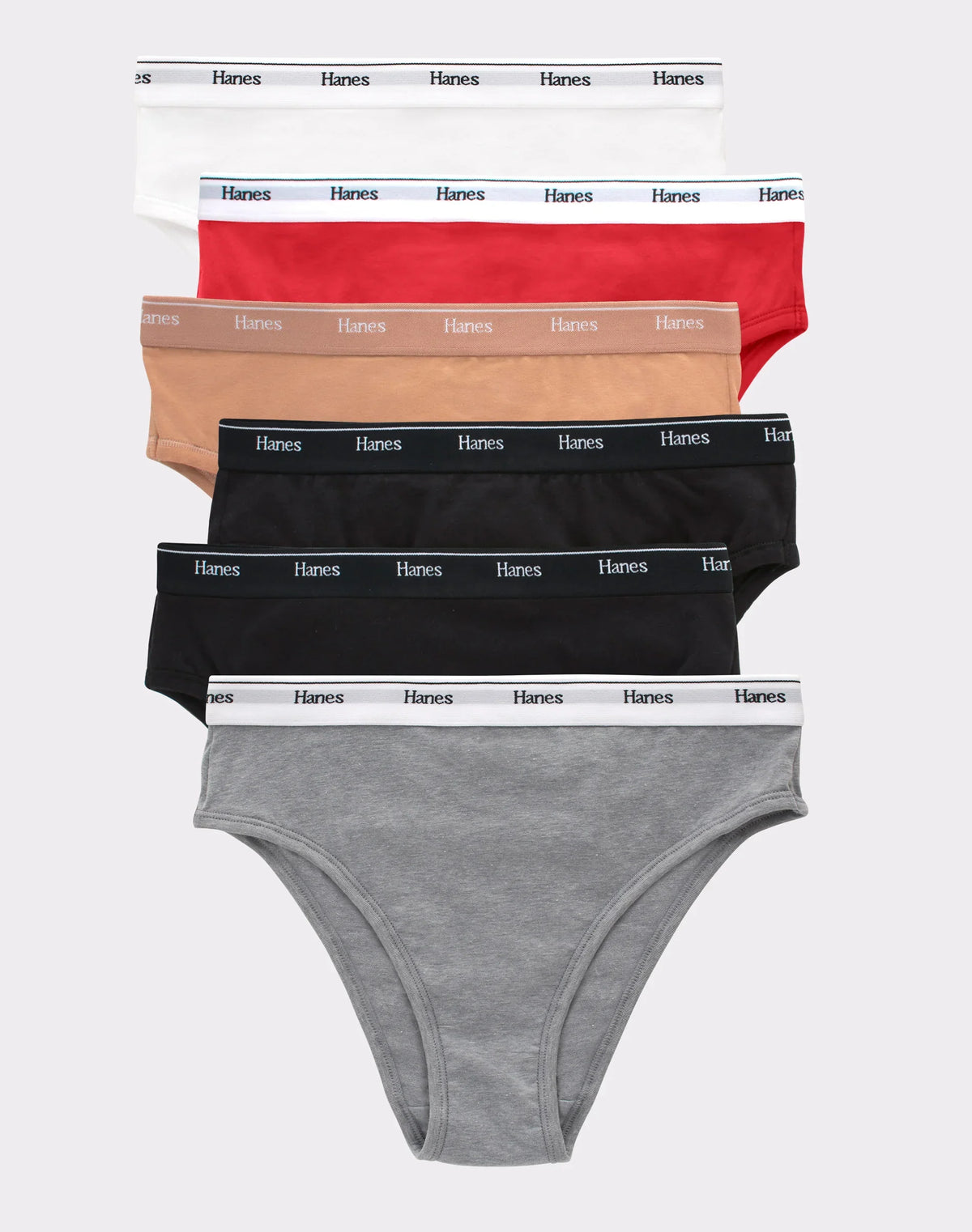 Hanes Originals Women's Hi-Leg Underwear, Breathable Stretch Cotton, 6-Pack Main image