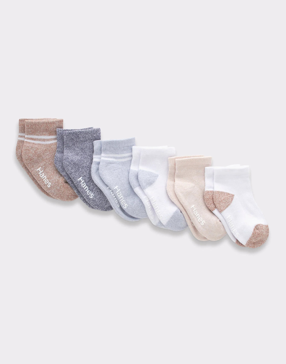 Hanes Pure Comfort Infant/Toddler Boys’ Ankle Socks, Organic Cotton, 6-Pairs Main image