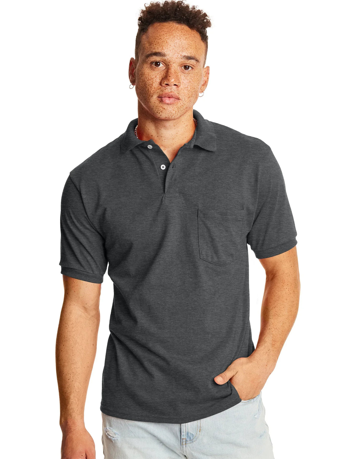 Hanes EcoSmart  Men's Pocket Polo Shirt, 2-Pack Main image