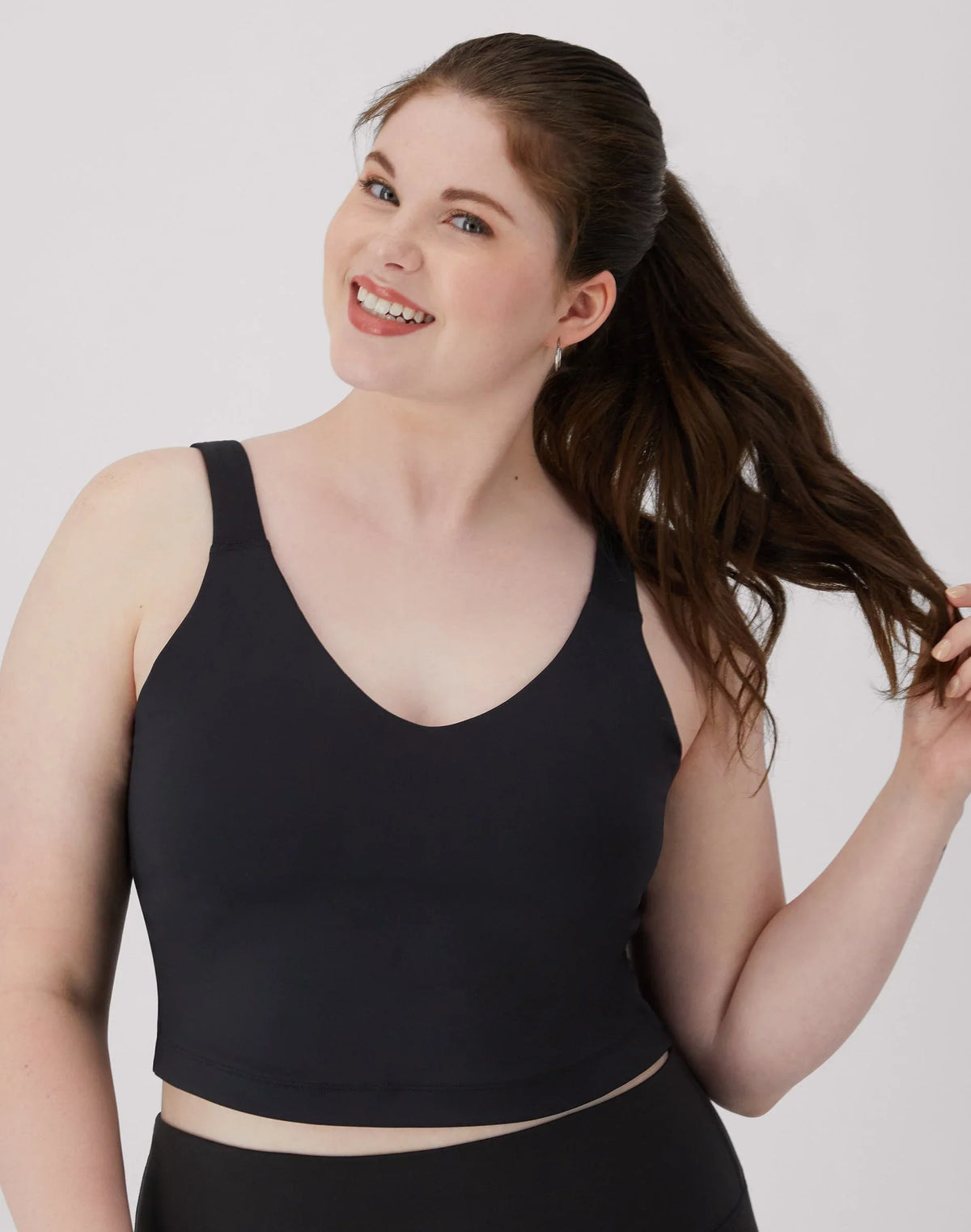 Hanes Moves Women's V-Neck Crop Bralette, Light Support Main image