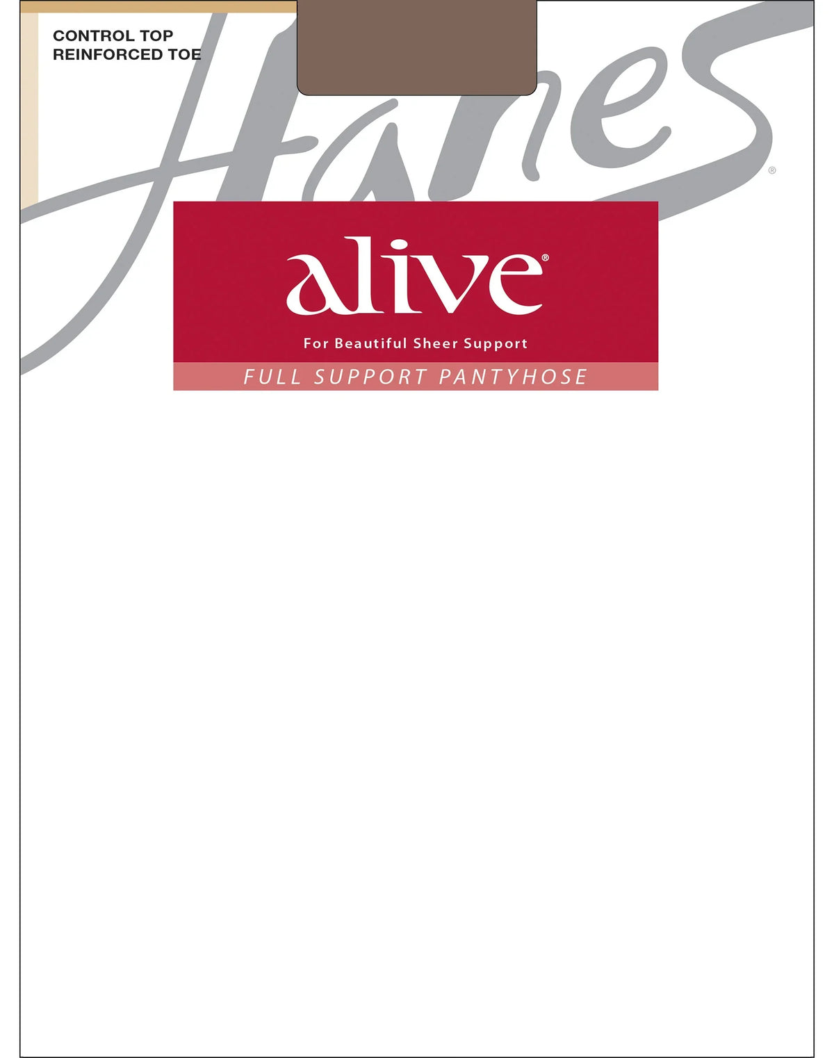 Hanes Alive Full Support Pantyhose with Control Top, Reinforced Toe Main image