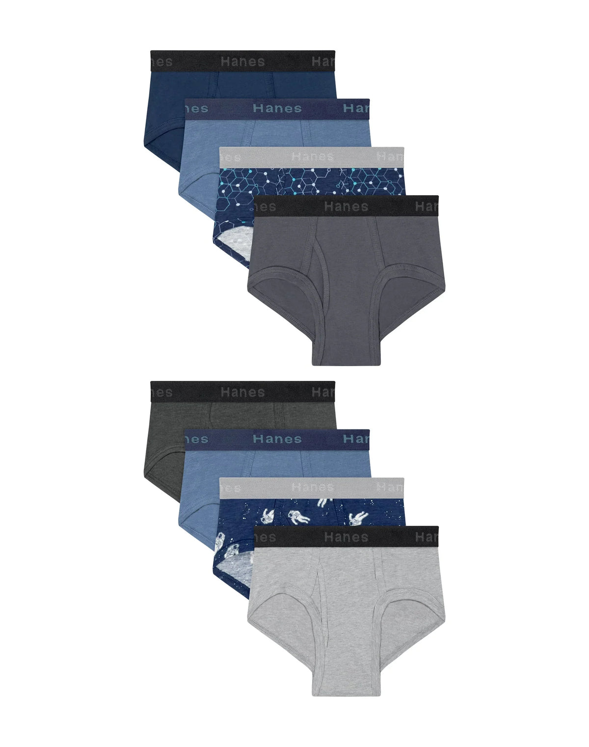 Hanes Boys’ Underwear Boxer Briefs Cotton-Stretch, 8-Pack, Prints Main image