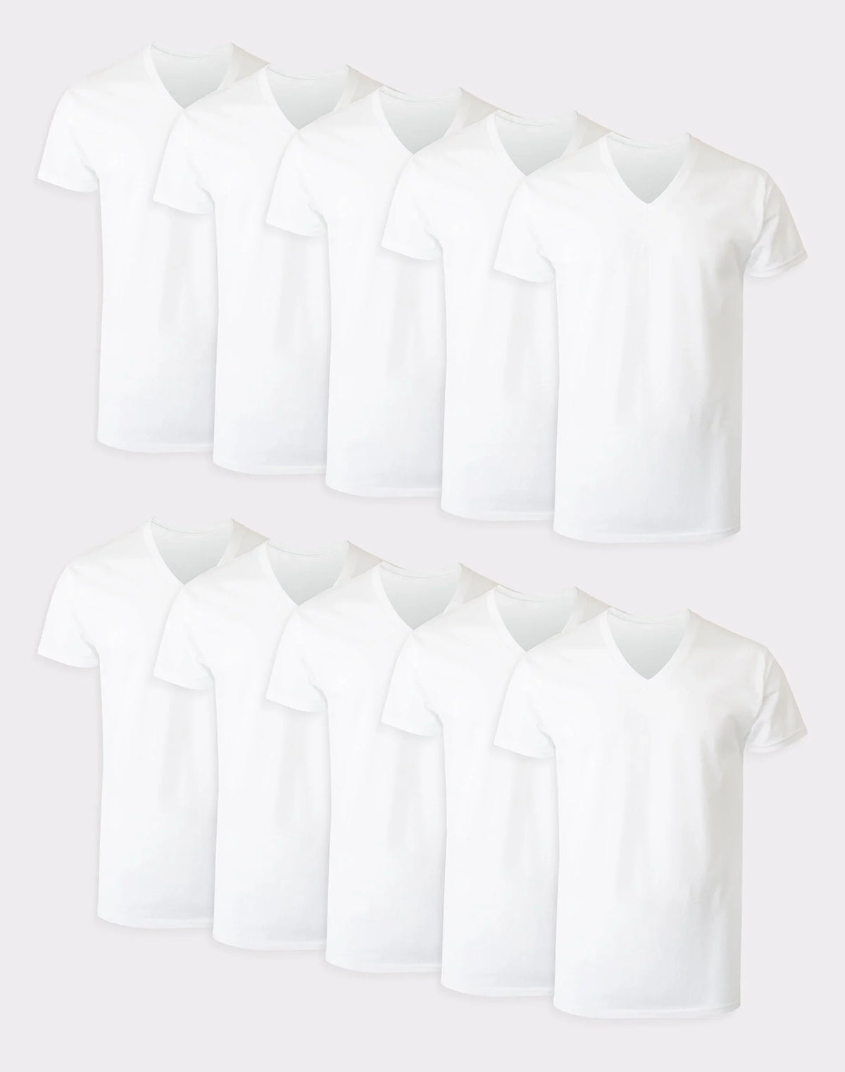 Hanes Men's White V-Neck Undershirt Super Value Pack, Moisture-Wicking Cotton, 10-Pack Main image