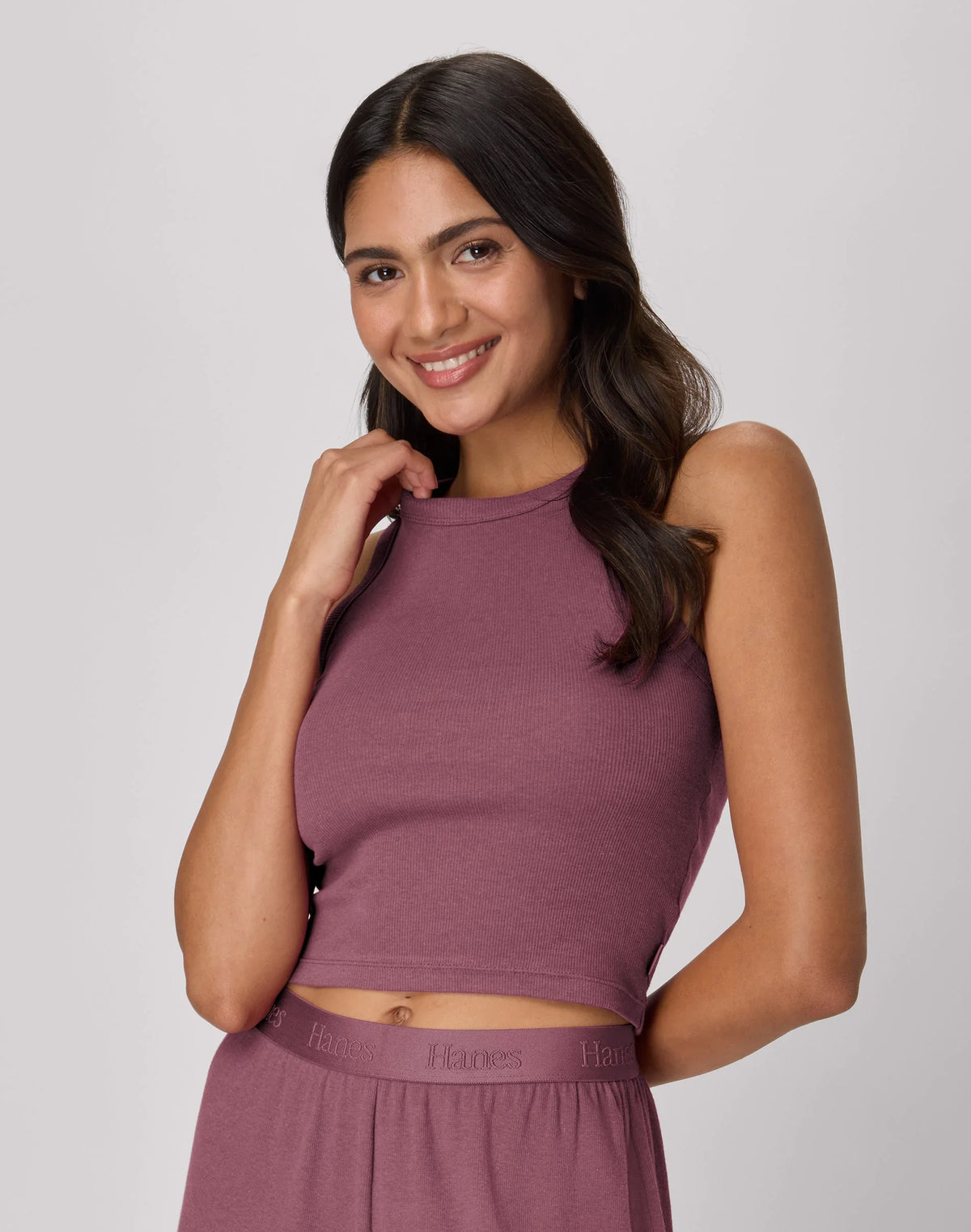 Hanes Originals Women's Supersoft Comfywear Rib Racerback Crop Tank Main image