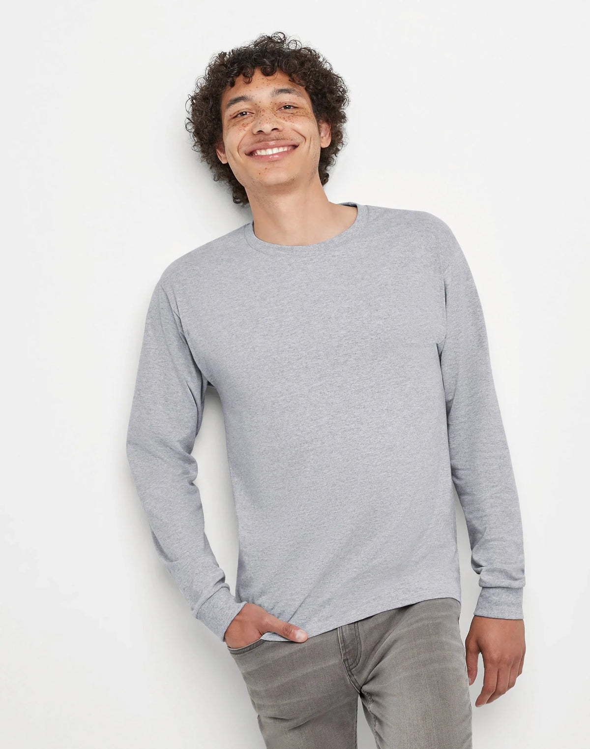 Hanes Essentials Men's Cotton Long Sleeve T-Shirt, 2-Pack Main image