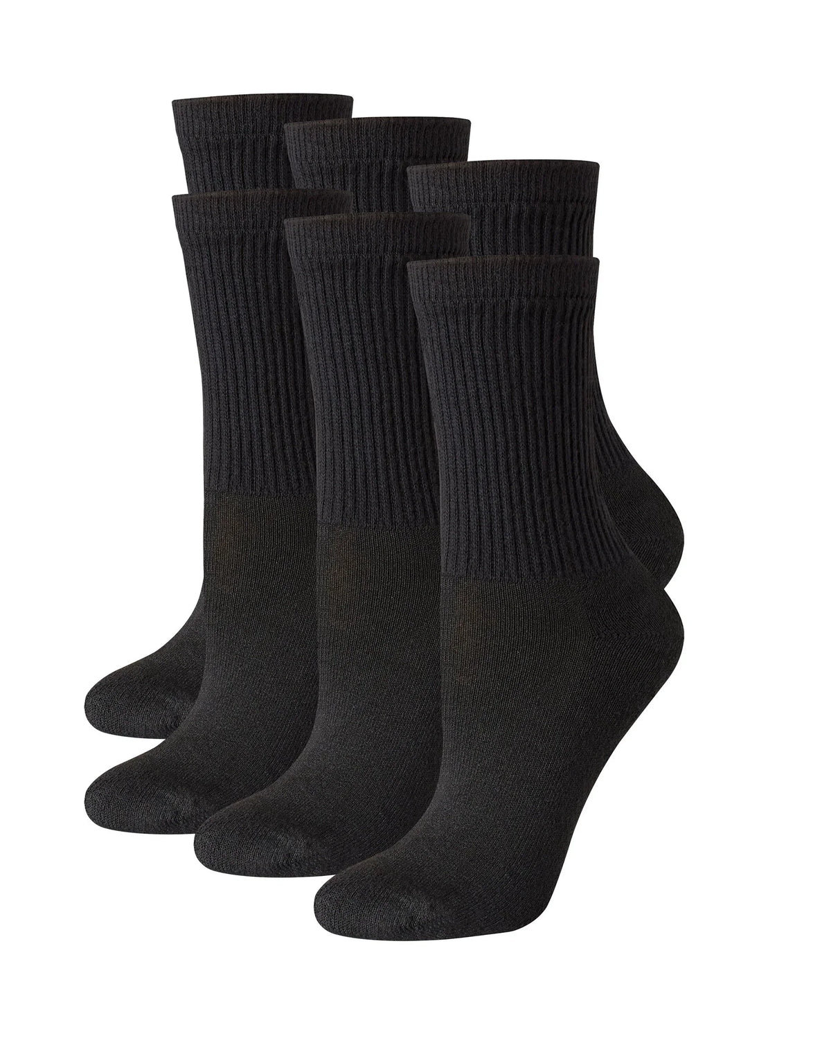 Hanes Women's Crew Socks, Moisture-Wicking, Extended Sizes 8-12, 6-Pairs Main image