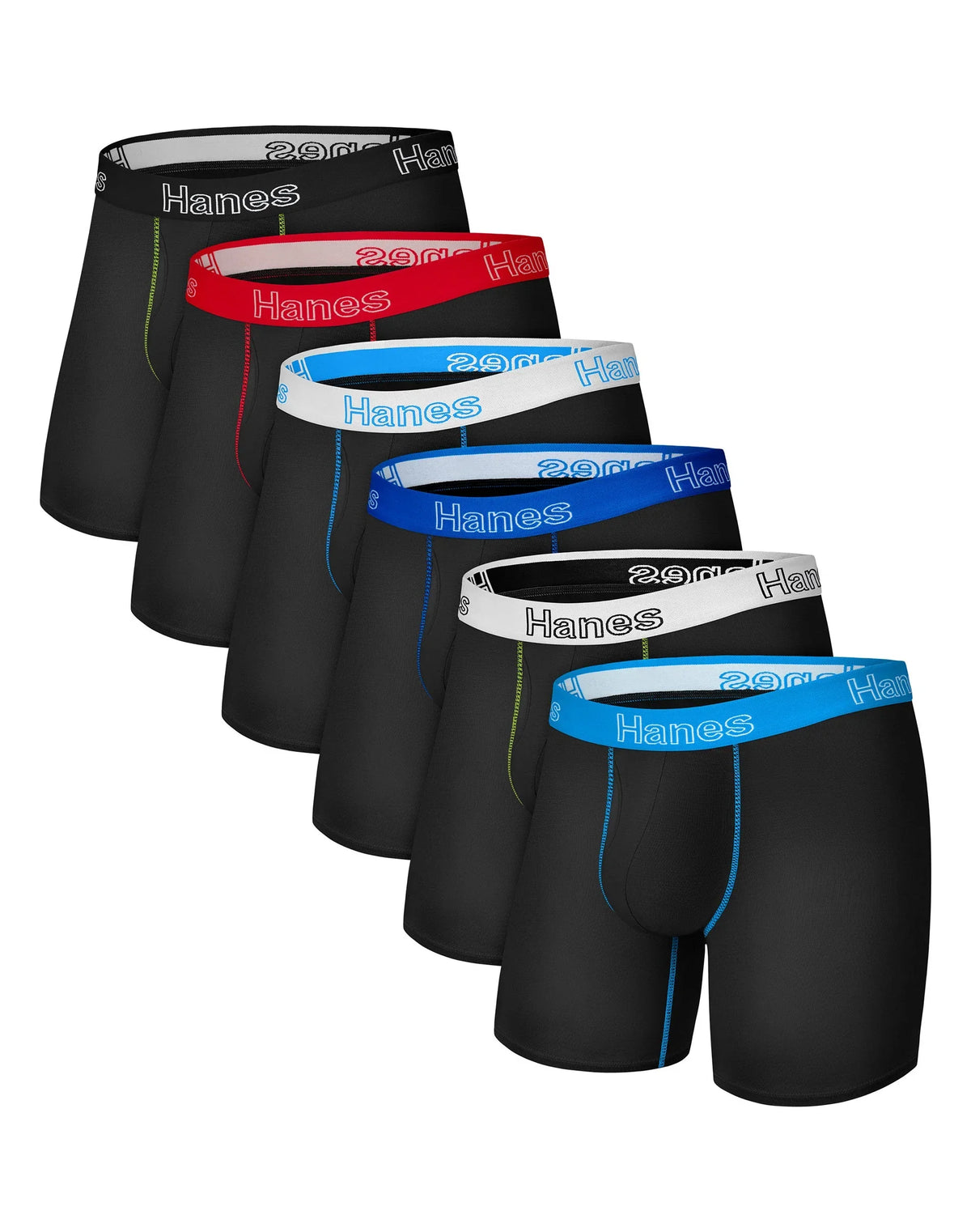 Hanes Men's Stretch Cotton Boxer Brief Underwear, Comfort Flex Fit, 6-Pack Main image