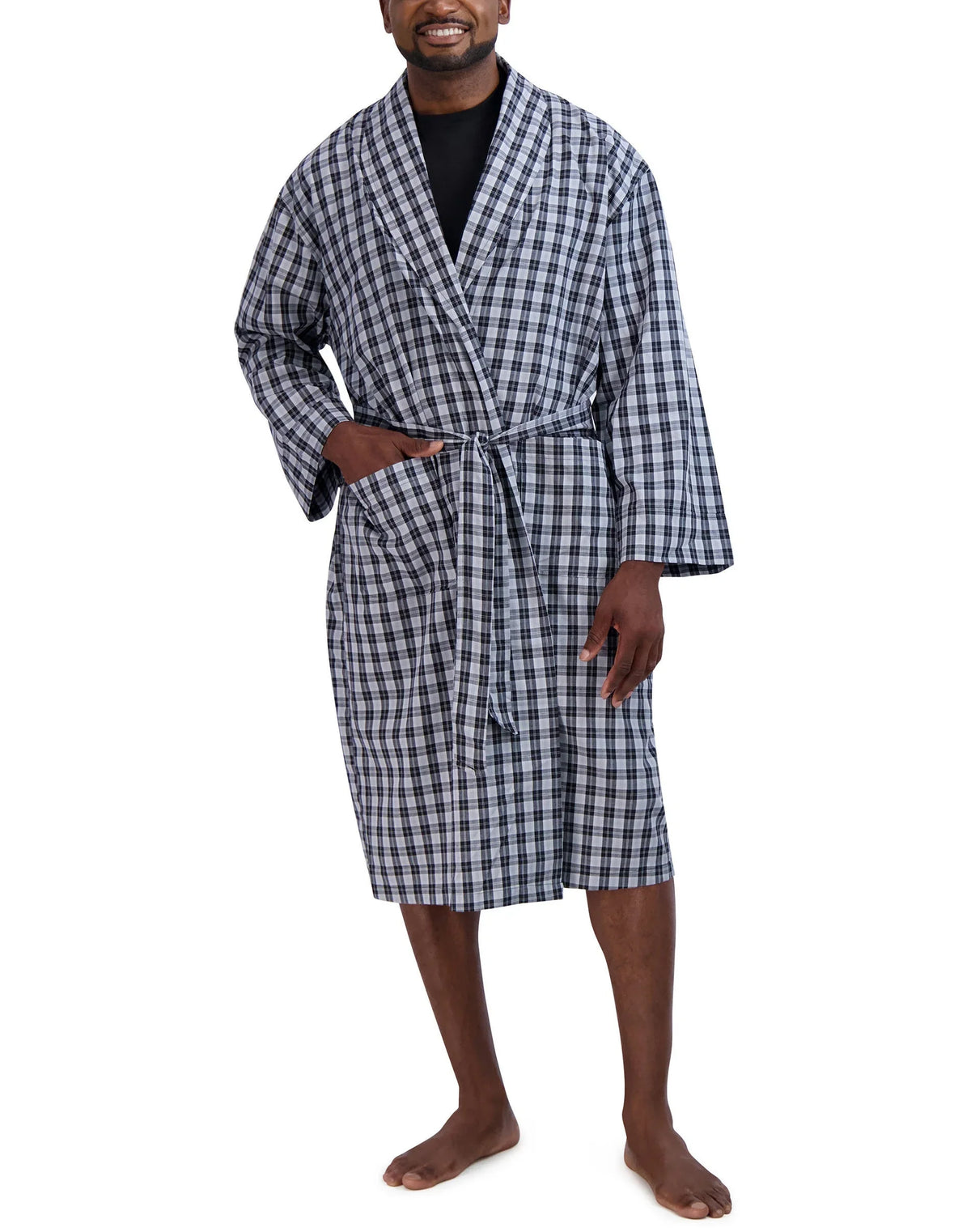 Hanes Men’s Shawl Collar Robe, Woven Cotton Blend Main image