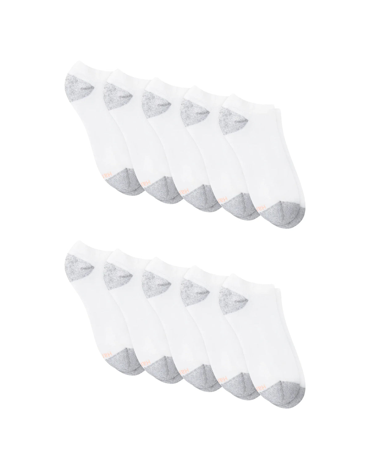 Hanes Women's No Show Socks, Cushioned, Extended Sizes, 10-Pairs