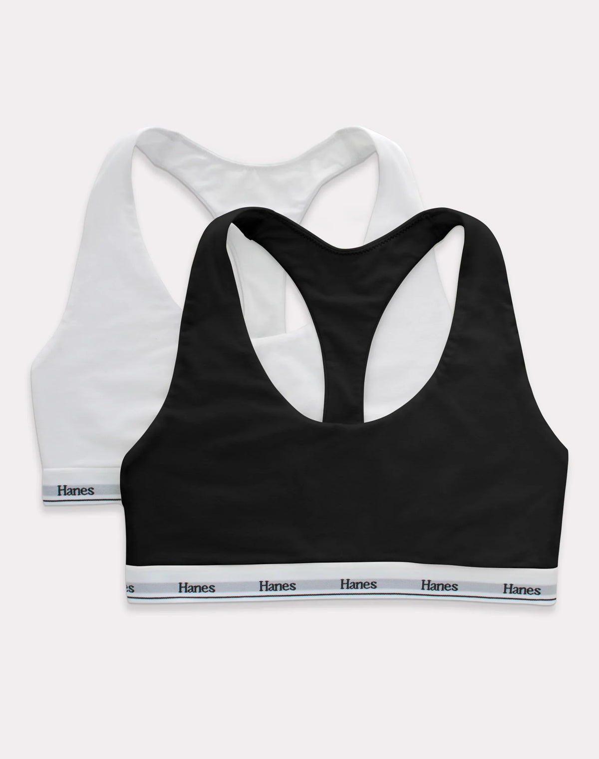 Hanes Originals Racerback Bralette, Breathable Stretch Cotton, 2-Pack Main image