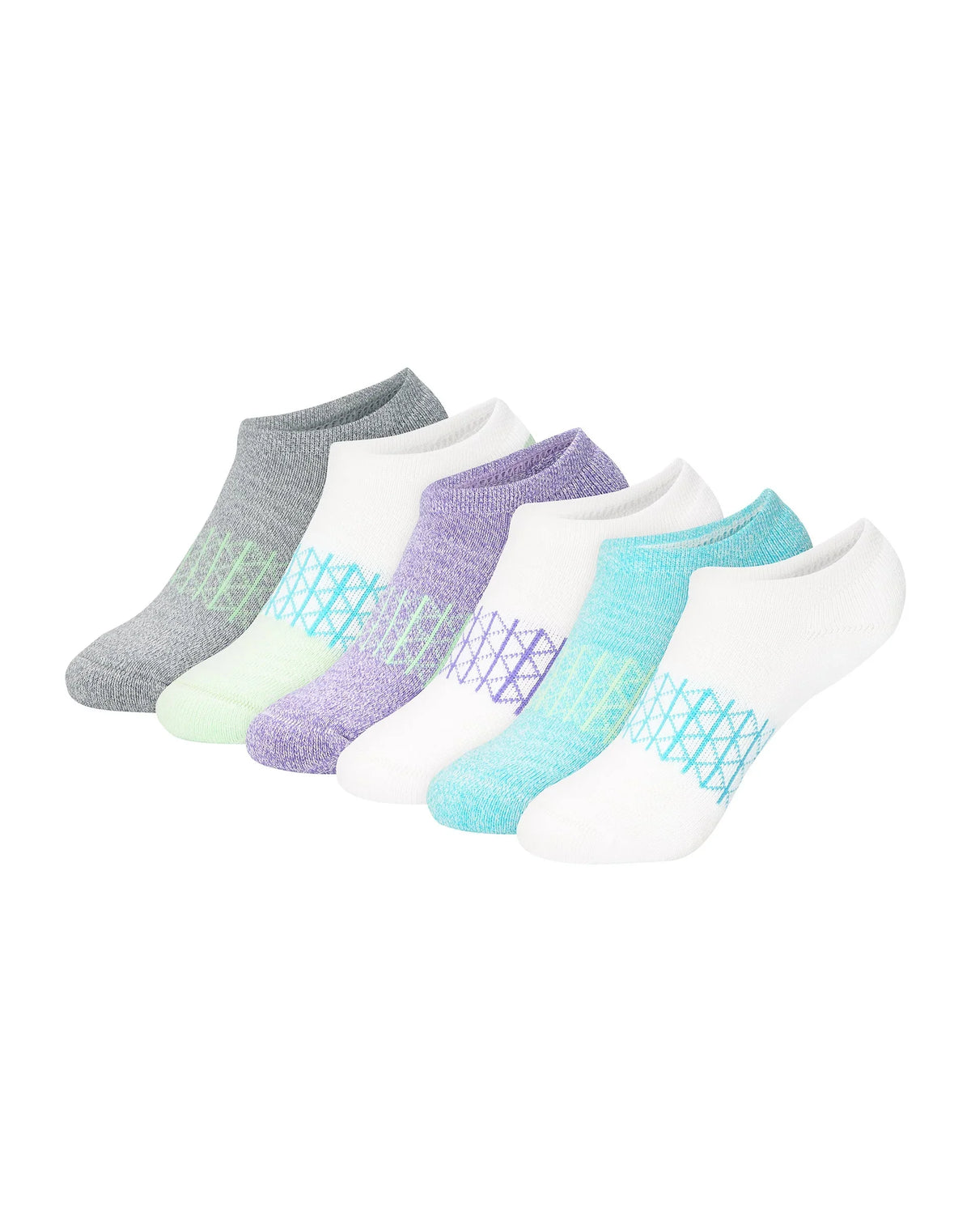Hanes Absolute Active Girls' No Show Socks Pack, 6-Pack, Cushioned Comfort Main image