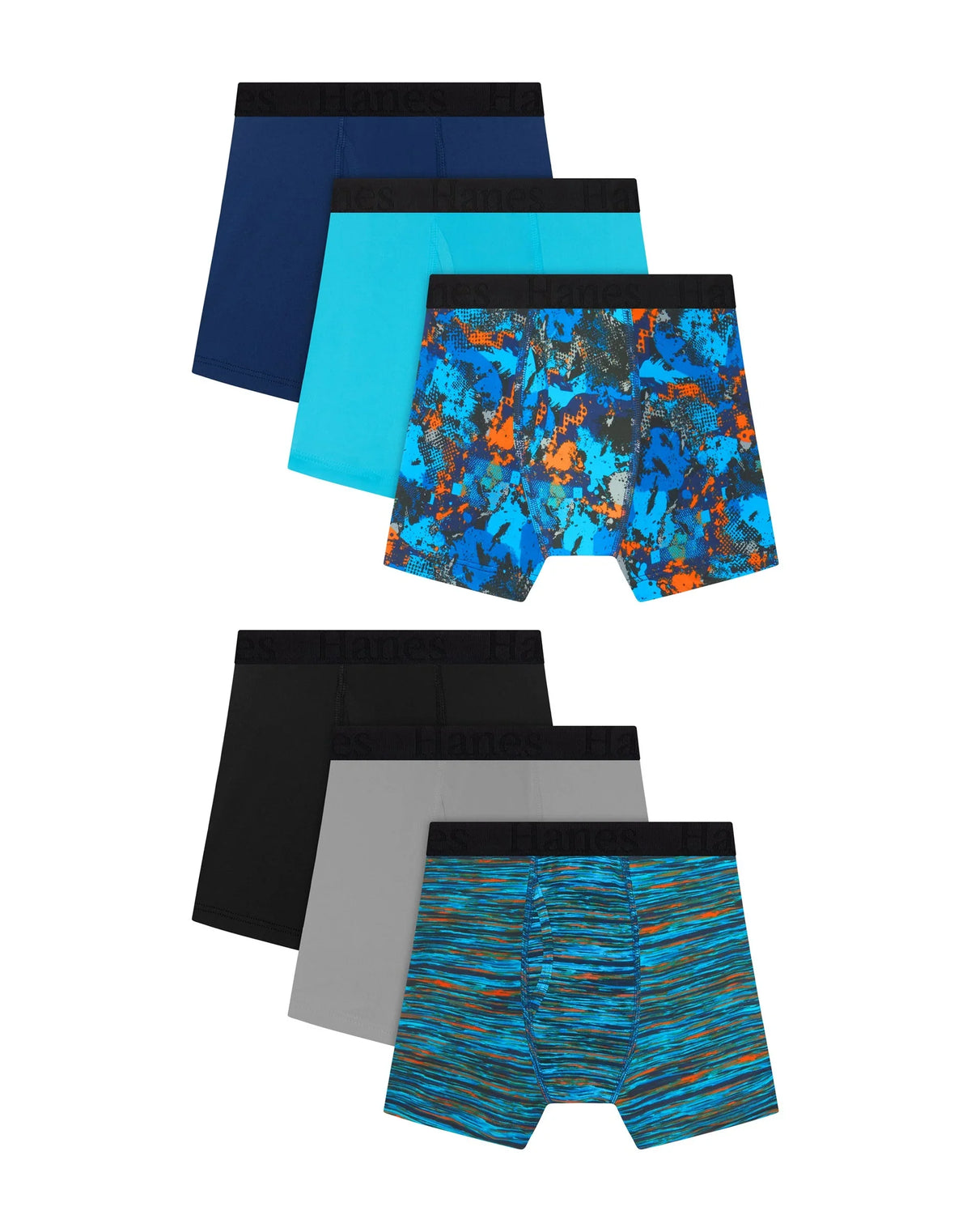 Hanes Originals SuperStretch Boys' Underwear Boxer Briefs Pack, 6-Pack, Lightweight Stretch, Multipack Main image