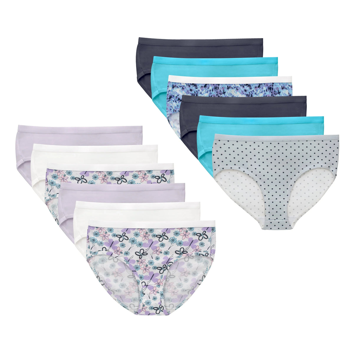 Hanes Girls' Underwear Briefs Pack, 12-Pack, Cotton Blend Main image
