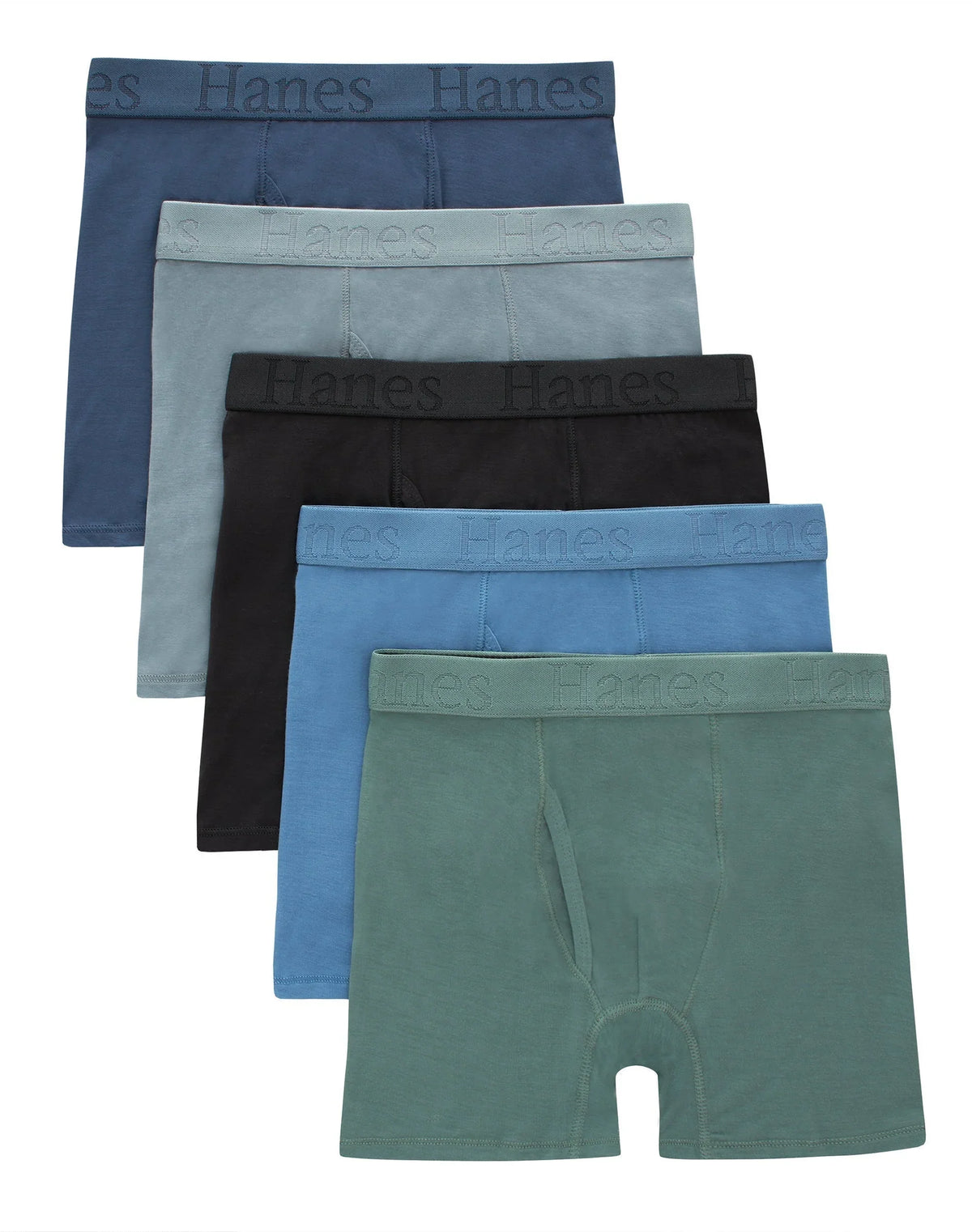 Hanes Originals Ultimate SuperSoft Boys' Boxer Brief Underwear, Black, 5-Pack Main image