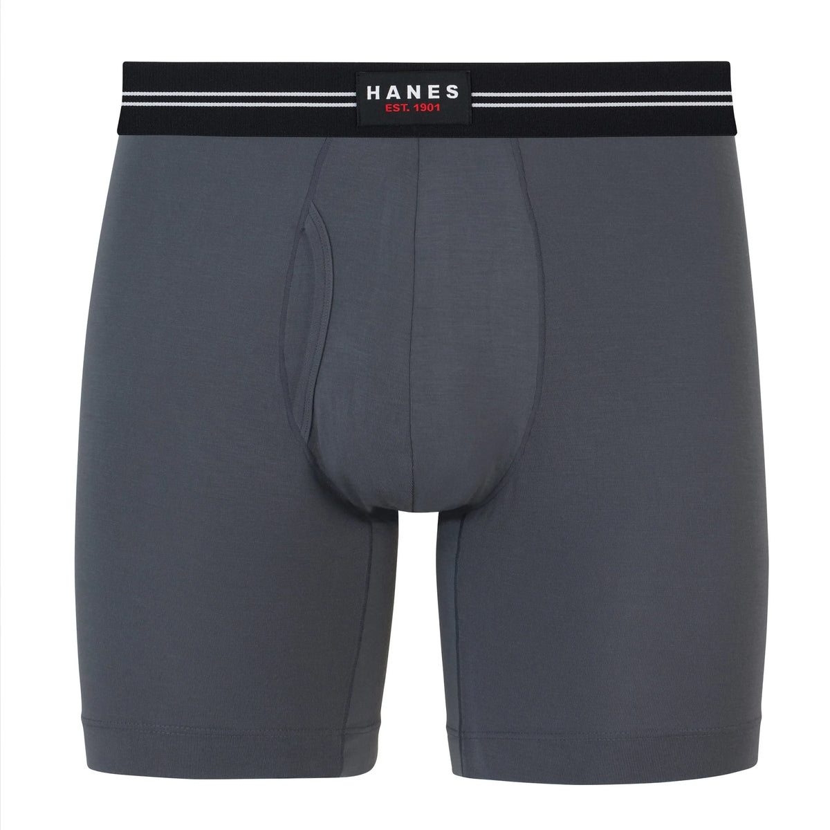 Hanes Perfect Flex Men's Boxer Brief Underwear, Lightweight & Breathable, Grey, 1-Pack Main image
