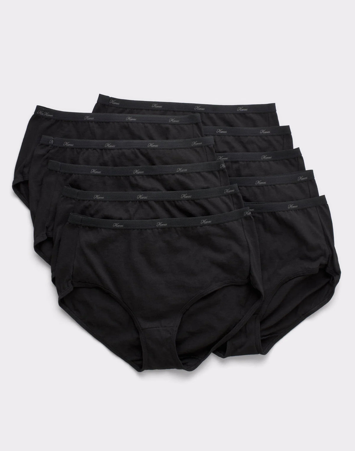 Hanes Women's Breathable Cotton Brief Underwear, Black, 10-Pack Main image
