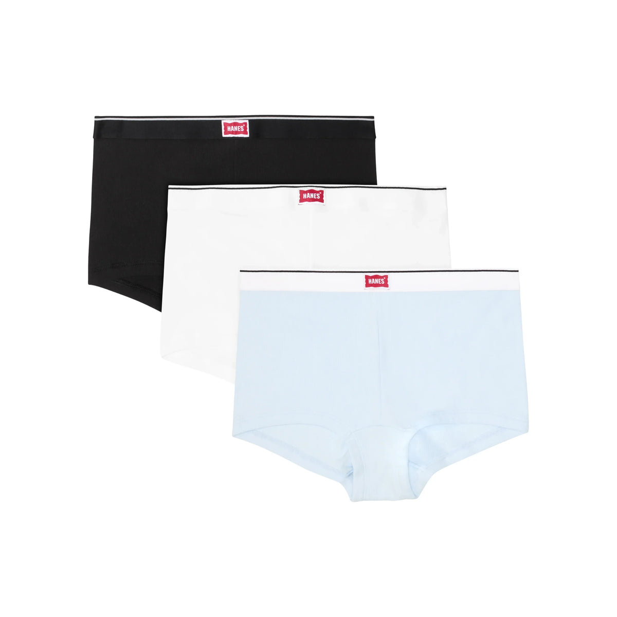 Hanes Originals Women's Underwear Boy Shorts Pack, 3-Pack, Cotton-Stretch Main image