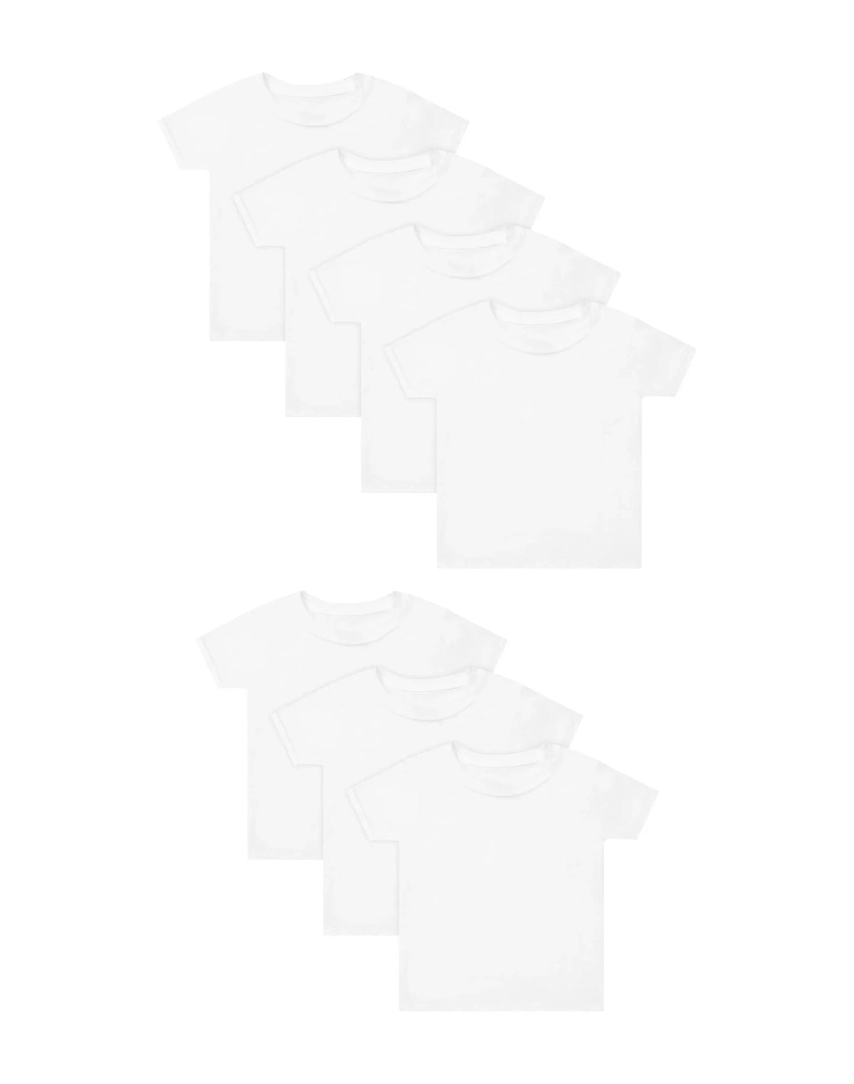 Hanes Toddler Boys' White Crewneck T Shirts Pack, 7-Pack, Cotton Tees Main image