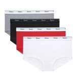 Hanes Originals Women's Boyshort Underwear, Breathable Stretch Cotton, Assorted, 4-Pack #OC49AS