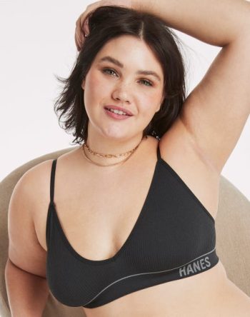 Hanes Originals Women's Seamless Rib Triangle Bralette, ComfortFlex Fit #MHB005