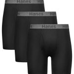 Hanes Stay Dry Pouch Men's Performance Stretch Boxer Brief Underwear, Black, 3-Pack #SWSBB3