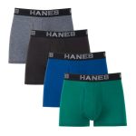 Hanes Ultimate Comfort Flex Fit Total Support Pouch Men's Trunk Underwear, Assorted, 4-Pack #UFSTA4