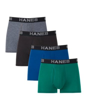Hanes Ultimate Comfort Flex Fit Total Support Pouch Men's Trunk Underwear, Assorted, 4-Pack #UFSTA4