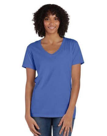 Hanes Women's Garment Dyed V-Neck T-Shirt #GDH125??GRTDYE