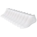 Hanes Girls' No Show Socks, White, 10-Pack #HGWN10