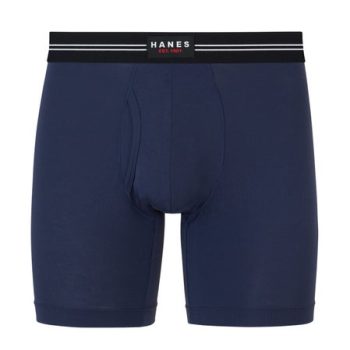 Hanes Perfect Flex Men's Boxer Brief Underwear, Lightweight & Breathable, Navy, 1-Pack #UJBBC1