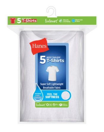 Hanes EcoSmart Boys' Crewneck Undershirt, 5-Pack #BRLCR5