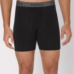Hanes Stay Dry Pouch Men's Cotton Stretch Boxer Brief Underwear, Black, 3-Pack #SWCBB3