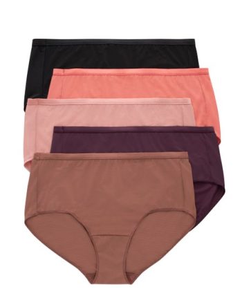 Hanes Just My Size Women's Breathable Mesh Brief Underwear, 5-Pack (Plus Size) #BXP40A