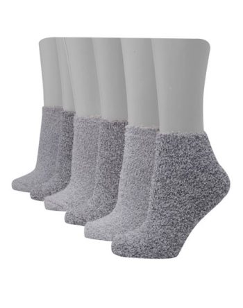 Hanes Women's Cozy No Show Socks, Assorted Solids, 6-Pairs #CZW650