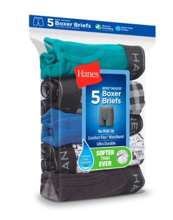 Hanes Comfort Flex Boys' Boxer Brief Underwear, 5-Pack #B749D5