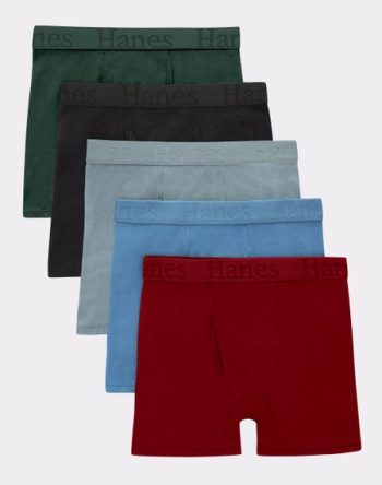 Hanes Originals Boys' SuperSoft Boxer Brief Underwear, Assorted, 5-Pack #BRO2B5