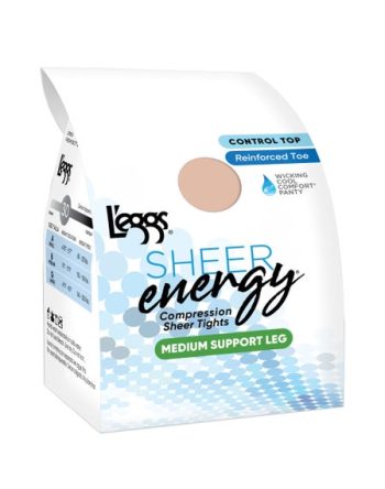 L'eggs Sheer Energy Medium Support Compression Tights, Reinforced Toe #LSE101
