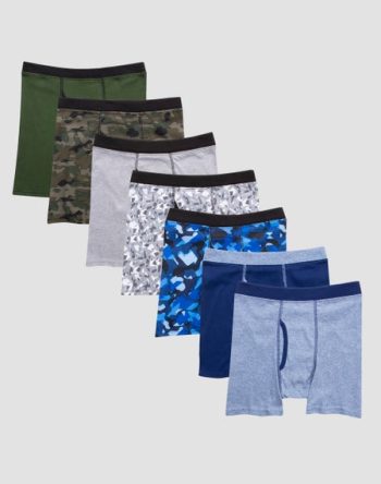 Hanes Boys' ComfortSoft? Dyed Boxer Briefs with ComfortSoft? Waistband 7-Pack #B75PW7