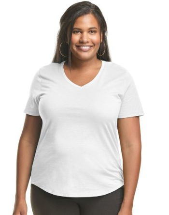 Hanes Just My Size Cotton Jersey Short Sleeve V-Neck T-Shirt (Plus Size) #OJ091