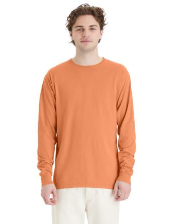 Hanes Unisex Garment Dyed Long Sleeve Cotton T-Shirt #GDH200??GRTDYE