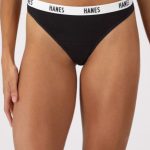 Hanes Soft & Breathable Women's Ribbed Cotton Thong Underwear, 3-Pack #D346AS