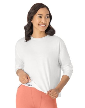 Hanes Originals Comfywear Women's Boxy Long Sleeve T-Shirt #HLW006
