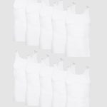 Hanes Men's Cotton Tank Top Undershirt, Moisture-Wicking, White, 10-Pack #372Z10