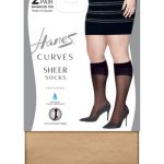Hanes Curves Women's Sheer Socks, 2-Pairs #HSP020