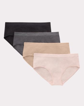 Hanes Girls' Tween Underwear Seamless Hipster Pack, Neutrals, 4-Pack #GSMHP1