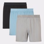 Hanes Originals Ultimate Men's SuperSoft Knit Boxer Underwear, Aqua/Grey/Black, 3-Pack #UO2KB3