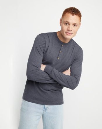 Hanes Originals Men's Long Sleeve Henley T-Shirt #MHT481